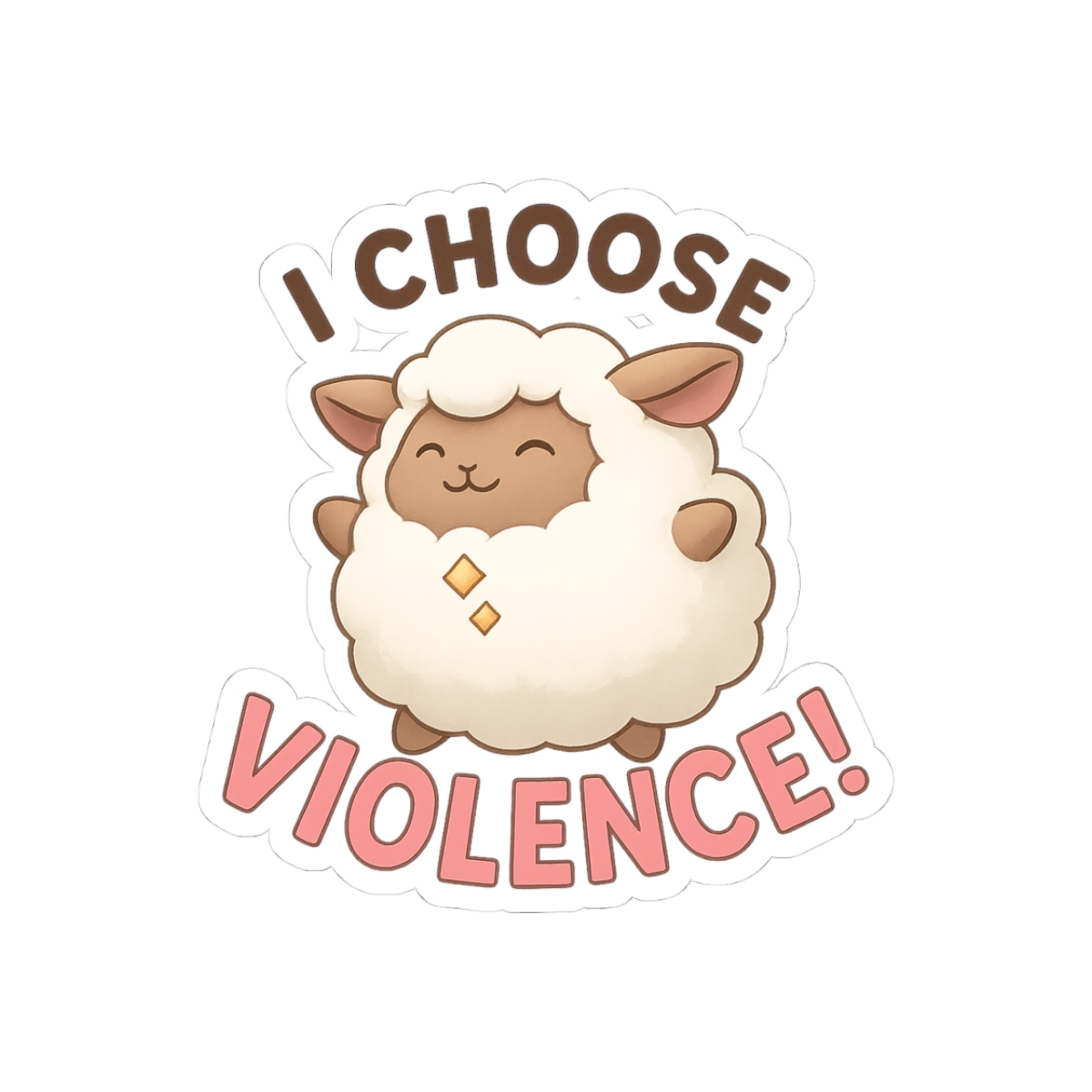 I Choose Violence Lamball Pal Gaming Sticker - Official stickers merchandise