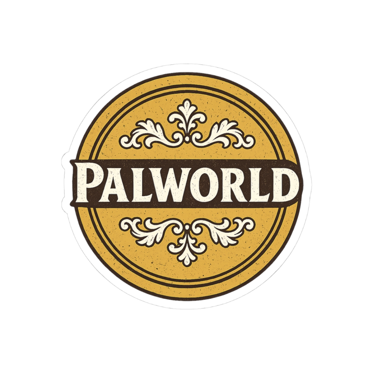 Palworld Ornate Fan Logo Elegant Sticker - Official stickers merchandise