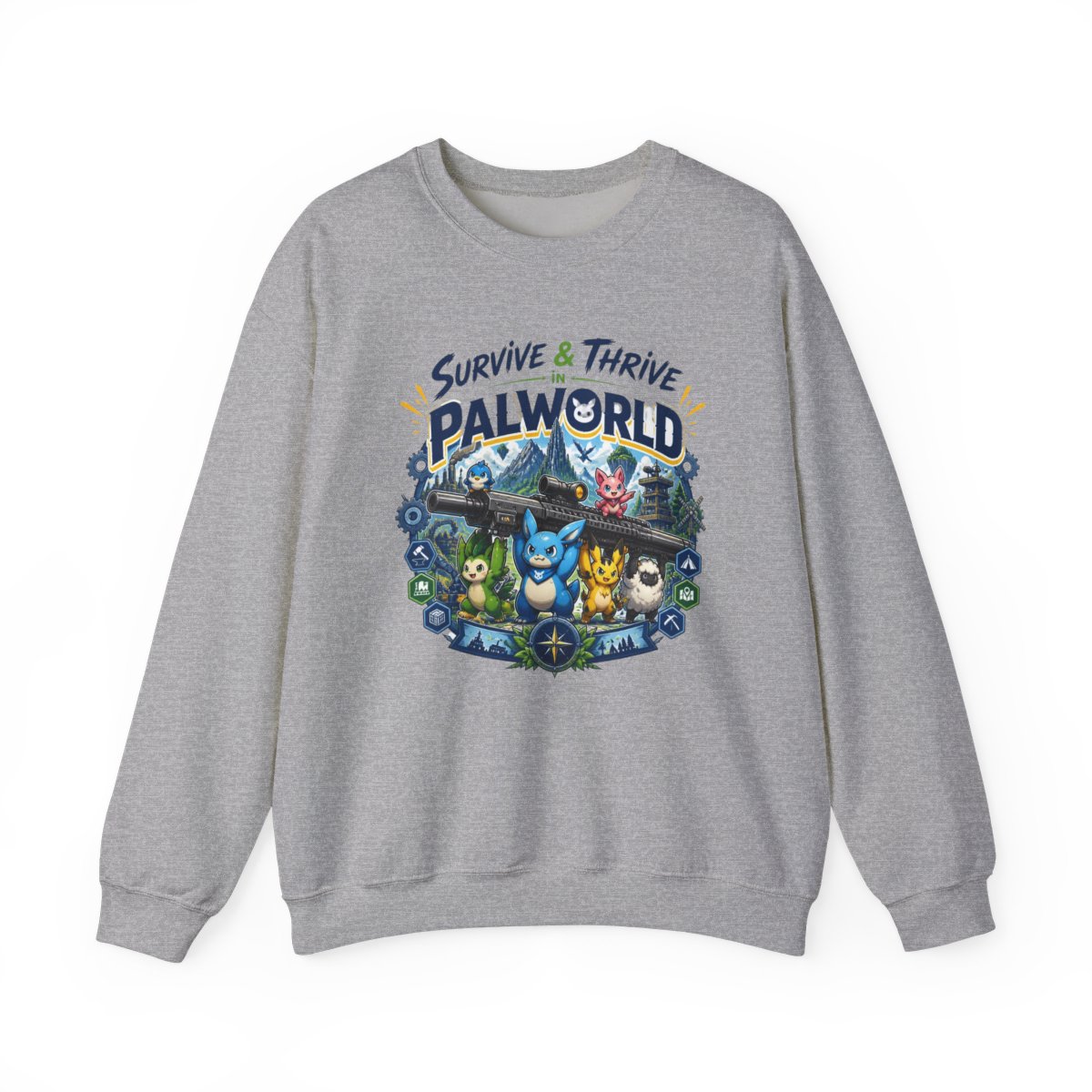 Palworld "Survive & Thrive in Palworld" Crewneck - Official sweatshirts merchandise