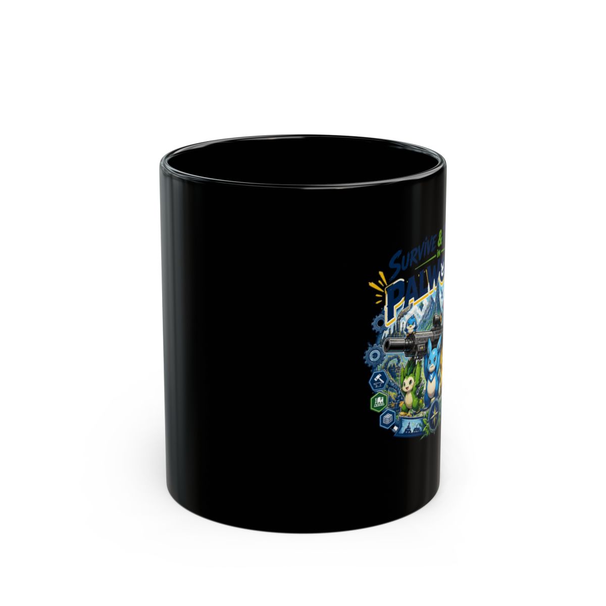 Palworld "Survive & Thrive in Palworld" Black Mug - Official mugs merchandise