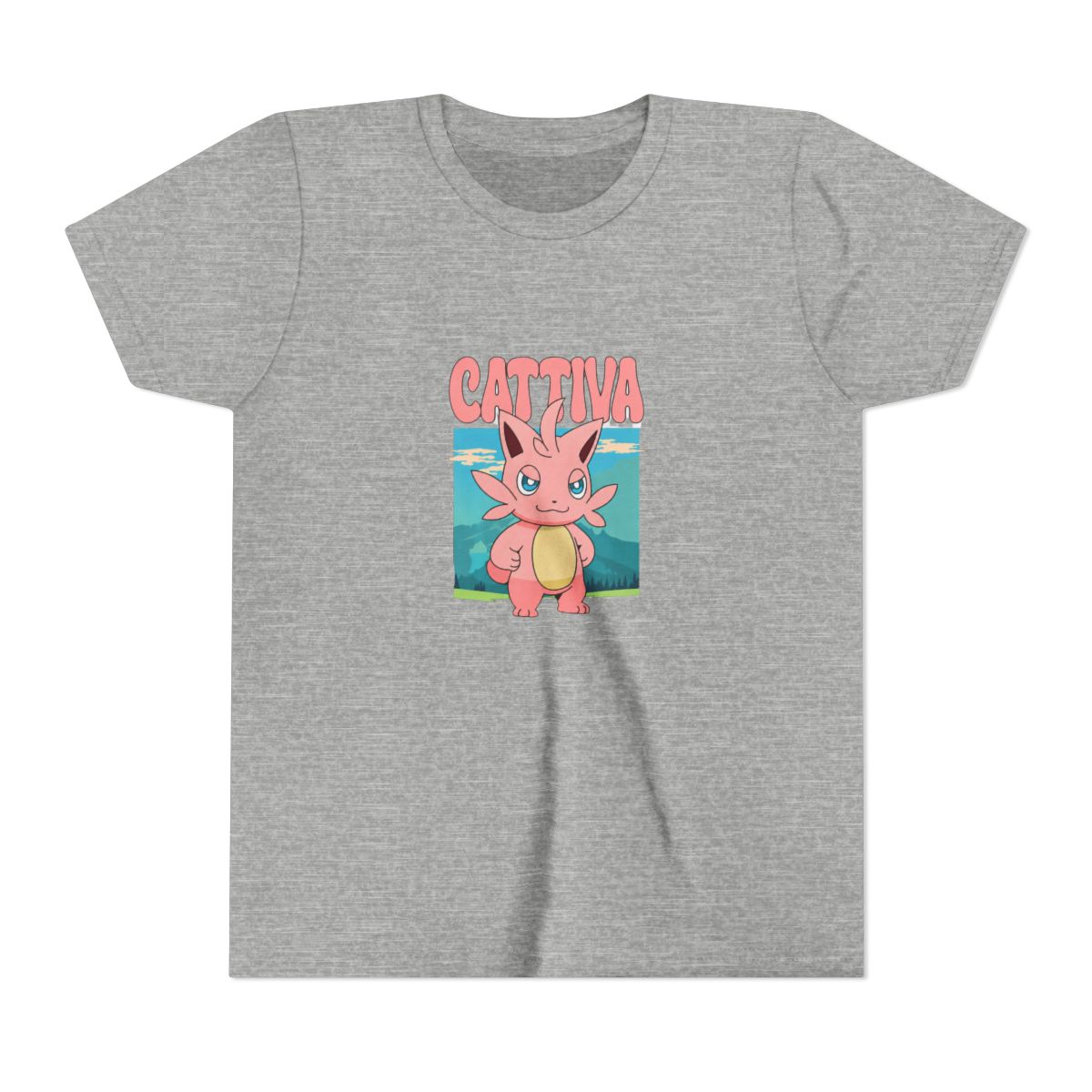 Palworld Cattiva Nature Scene Character Portrait Video Game Kids T Shirt - alternate angle 5, merchandise