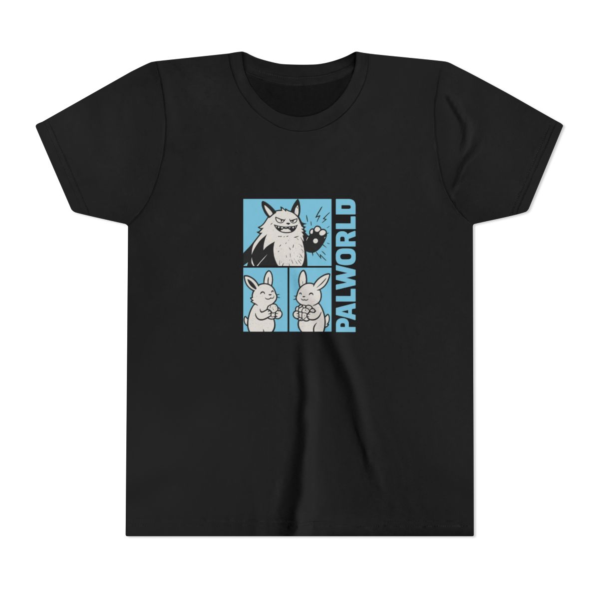 Palworld Character Collage Black and White Kids T-Shirt